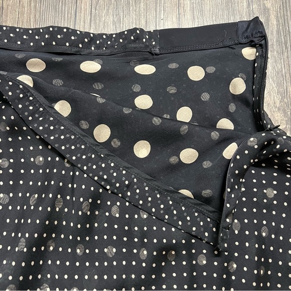 Tommy Hilfiger Mid Length Silk Black White Polka Dots Tier Ruffle Layer Skirt 16 - Picture 8 of 11